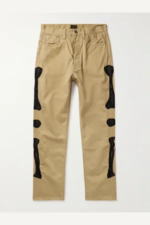KAPITAL Okagilly Slim-Fit Crochet-Trimmed Cotton-Twill Chinos - Men - - UK/US 34