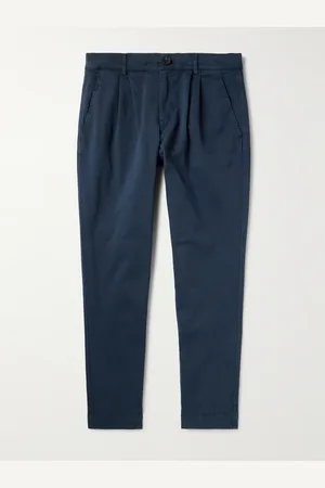 Mr P. Tapered Pleated Garment-Dyed Cotton-Blend Twill Trousers - Men - - 32
