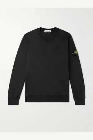 Stone Island Logo-Appliquéd Garment-Dyed Cotton-Jersey Sweatshirt - Men - - L