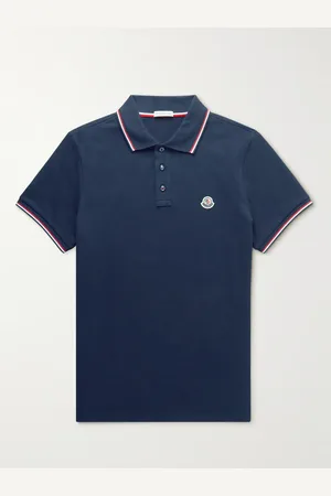 Moncler Logo-Appliquéd Striped Cotton-Piqué Polo Shirt - Men - - XS