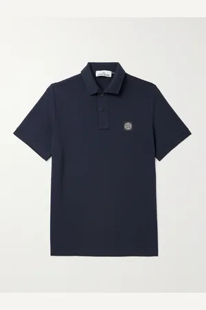 Stone Island Logo-Appliquéd Cotton-Blend Piqué Polo Shirt - Men - - M