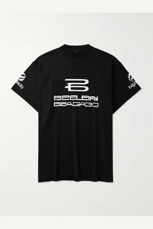 Balenciaga Inside Out Oversized Distressed Printed Cotton-Jersey T-Shirt - Men - - 3
