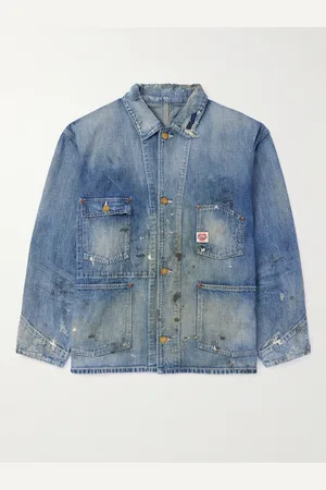 SAINT MXXXXXX Logo-Appliqued Distressed Denim Jacket - Men - - M