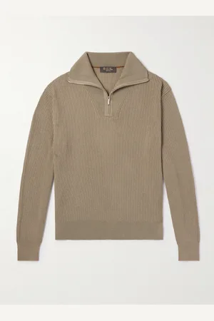 Loro Piana Akan Ribbed Cashmere and Silk-Blend Half-Zip Sweater - Men - - IT 54