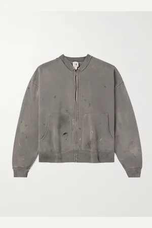SAINT MXXXXXX Distressed Cotton-Jersey Bomber Jacket - Men - - S