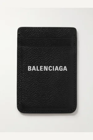 Balenciaga Logo-Print Full-Grain Leather Cardholder - Men