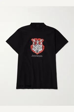 Balenciaga Antwerpen Inside Out Oversized Distressed Printed Cotton-Jersey T-Shirt - Men - - 2