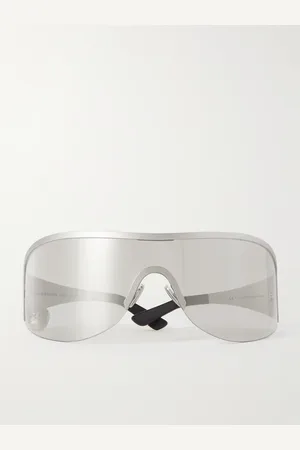 Acne Studios Auggi D-Frame Stainless Steel Wrap-Around Sunglasses - Men