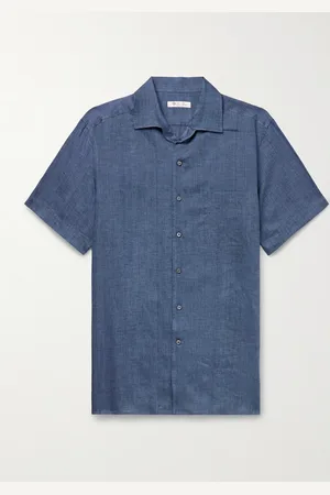 Loro Piana André Camp-Collar Linen Shirt - Men - - S