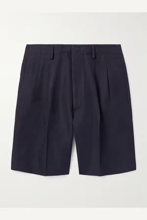 Loro Piana Joetsu Straight-Leg Pleated Cotton and Linen-Blend Twill Bermuda Shorts - Men - - IT 44