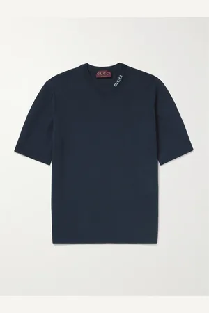 Gucci Logo-Intarsia Silk and Cotton-Blend T-Shirt - Men - - S