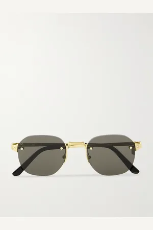 Cartier Santos de Cartier Rimless Oval-Frame -Tone Sunglasses - Men