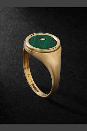 Mateo , Malachite and Diamond Signet Ring - Men - - 59