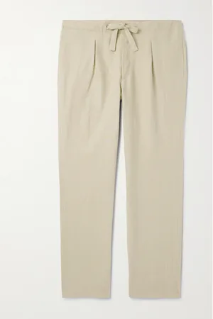 Stoffa Straight-Leg Linen-Twill Drawstring Trousers - Men - - IT 50