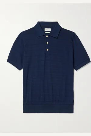 OLIVER SPENCER Glendale Ribbed-Knit Polo Shirt - Men - - L