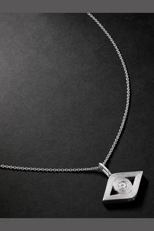 Sydney Evan Evil Eye White Gold Diamond Necklace - Men