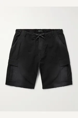 Balenciaga Wide-Leg Distressed Cotton-Ripstop Drawstring Cargo Shorts - Men - - M