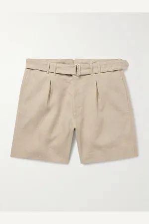 Stoffa Wide-Leg Belted Pleated Linen Shorts - Men - - IT 56
