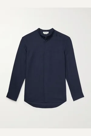 GABRIELA HEARST Ollie Grandad-Collar Linen-Voile Shirt - Men - - EU 43