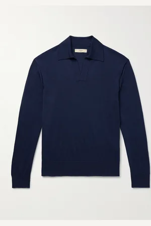 PURDEY Duke Slim-Fit Worsted Cashmere Polo Sweater - Men - - XXL