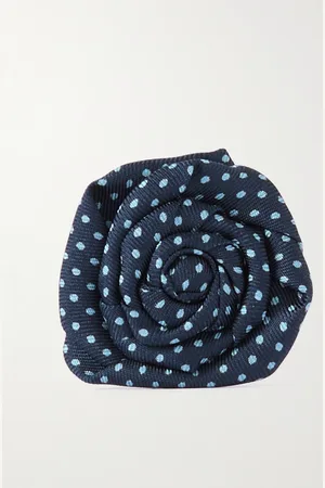 Charvet Polka-Dot Silk-Faille Lapel Pin - Men
