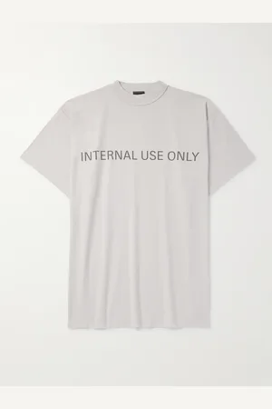 Balenciaga Inside Out Oversized Distressed Logo-Print Cotton-Jersey T-Shirt - Men - - 2