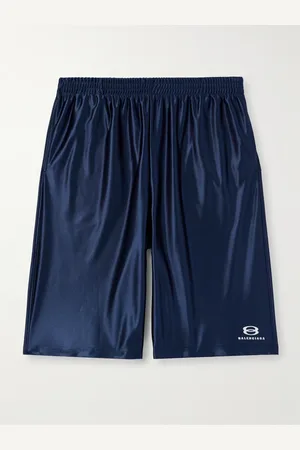 Balenciaga Wide-Leg Logo-Embroidered Satin-Twill Shorts - Men - - S