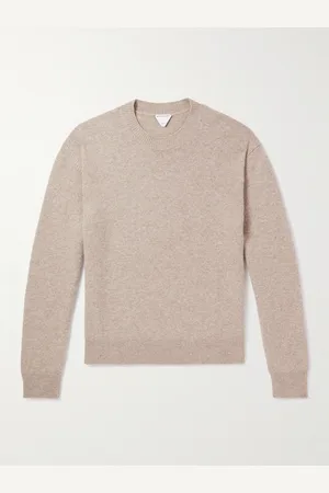 Bottega Veneta Intrecciato Leather-Trimmed Cashmere-Blend Sweater - Men - - XS