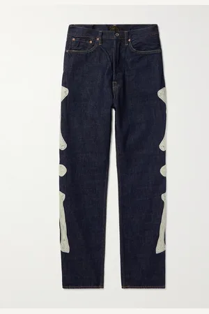 KAPITAL Slim-Fit Crochet-Trimmed Jeans - Men - - UK/US 36