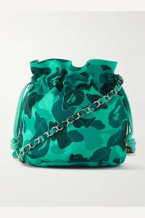 SAINT MXXXXXX BAPE® Chain-Embellished Camouflage-Print Canvas Pouch - Men