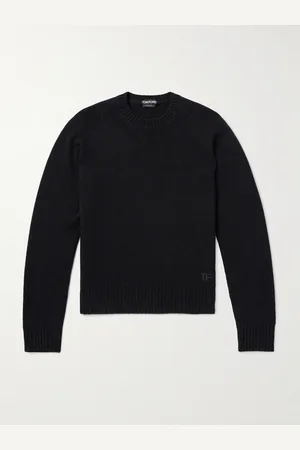 Tom Ford Slim-Fit Logo-Embroidered Brushed-Cashmere Sweater - Men - - IT 44