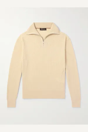 Loro Piana Akan Ribbed Cashmere and Silk-Blend Half-Zip Sweater - Men - - IT 46