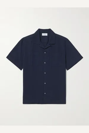 Mr P. Michael Convertible-Collar Garment-Dyed Cotton and Linen-Blend Twill Shirt - Men - - XS