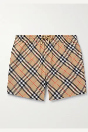 Burberry Straight-Leg Mid-Length Checked Swim Shorts - Men - - M