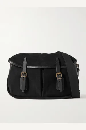 BLEU DE CHAUFFE Musettes Leather-Trimmed Suede Messenger Bag - Men