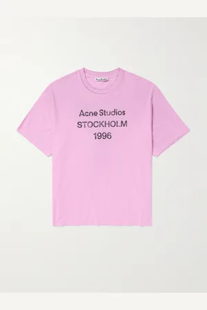 Acne Studios Exford Distressed Logo-Print Cotton-Jersey T-Shirt - Men - - L
