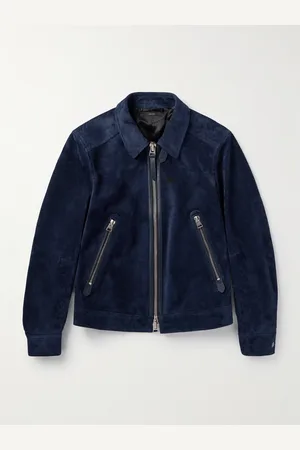 Tom Ford Leather-Trimmed Suede Bomber Jacket - Men - - IT 58
