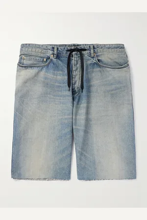 Balenciaga Distressed Denim Drawstring Shorts - Men - - UK/US 32