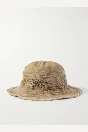 KAPITAL The Old Man and the Sea Buckled Distressed Cotton-Twill Bucket Hat - Men