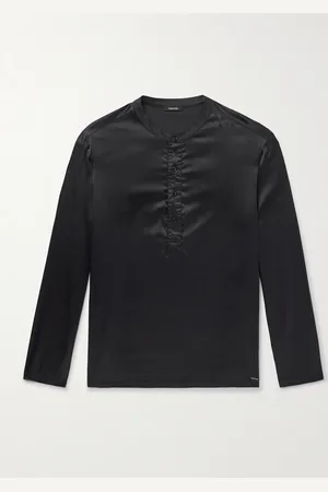 Tom Ford Stretch-Silk Satin Henley Pyjama Top - Men - - L