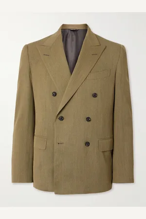 Loro Piana Double-Breasted Virgin Wool-Twill Suit Jacket - Men - - IT 52
