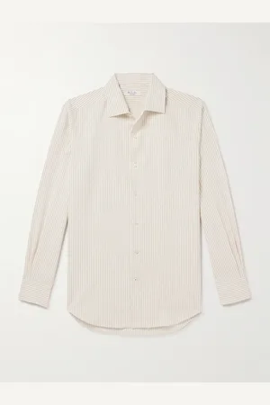 Loro Piana Andre Striped Silk and Cotton-Blend Twill Shirt - Men - - L
