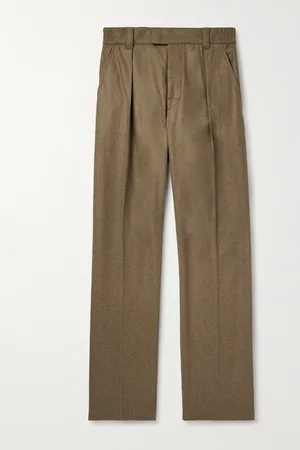 Loro Piana Reinga Straight-Leg Pleated Wool and Cashmere-Blend Flannel Trousers - Men - - IT 46