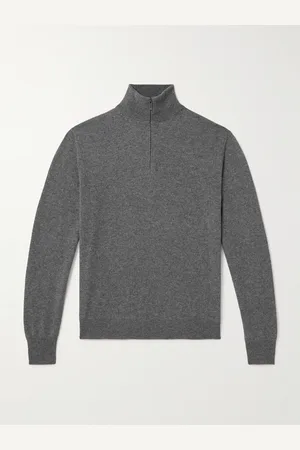 MASSIMO ALBA Liam Brushed Cashmere Half-Zip Sweater - Men - - XL