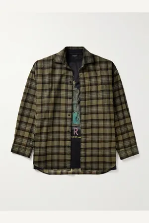 Balenciaga Oversized Layered Checked Cotton-Flannel and Printed Jersey Shirt - Men - - 1