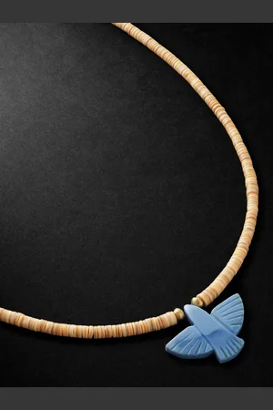 JACQUIE AICHE Gold, Opal and Heishi Shell Beaded Pendant Necklace - Men