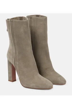 Grey booties sales with heel