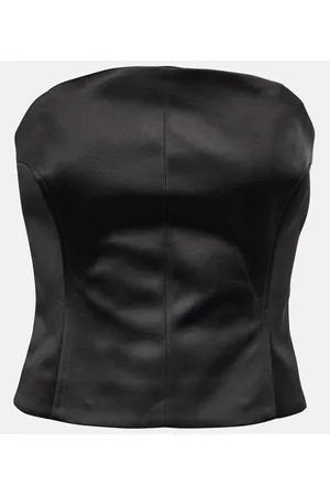 KHAITE Audra cropped leather tank top