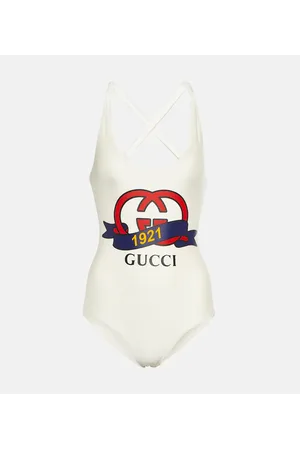 Gucci: Red Belted One-Piece Swimsuit