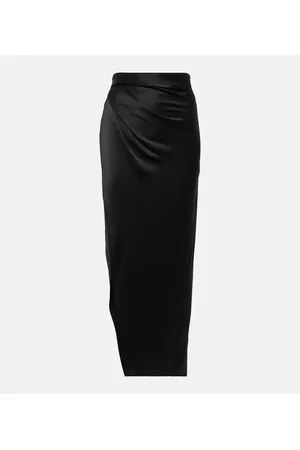 Silk midi skirt in black - The Sei